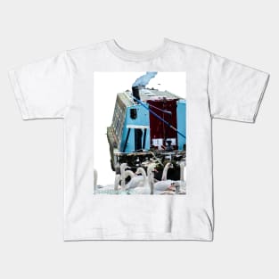 Narrowboat and swans Kids T-Shirt